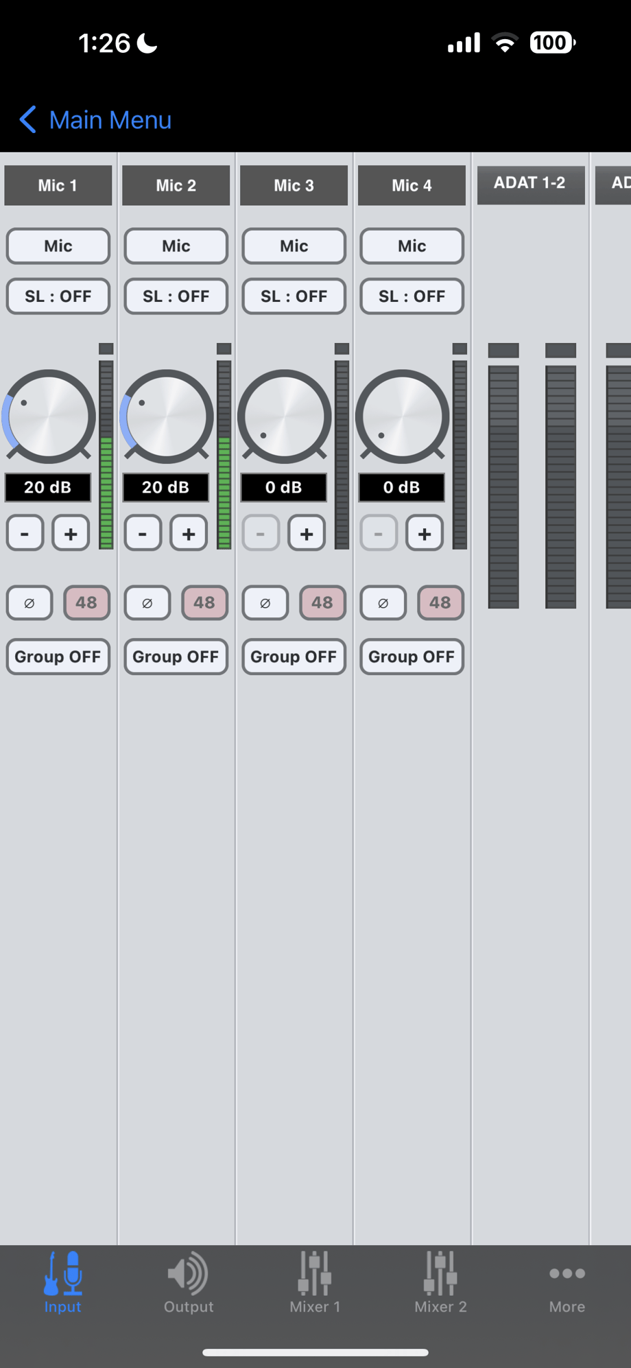 How do I use the low latency mixer in Maestro 2 with Apogee USB interfaces?