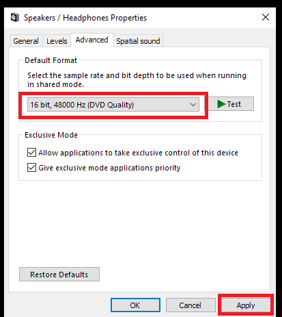 Duet 3 Sample Rate Windows 2