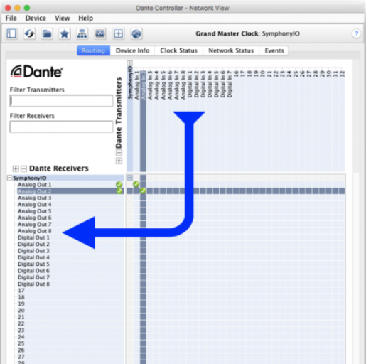 SIOmkII_Dante Controller_Routing tab