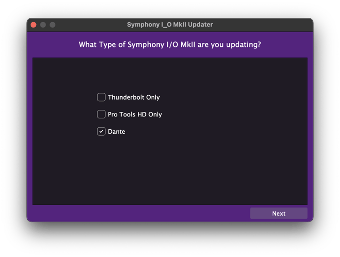 Symphony IO MkII Firmware Updater Dante