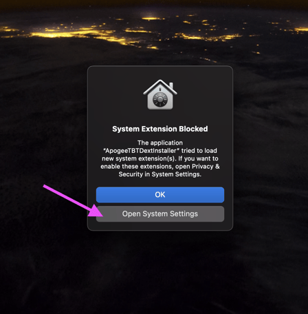 System Extension Blocked