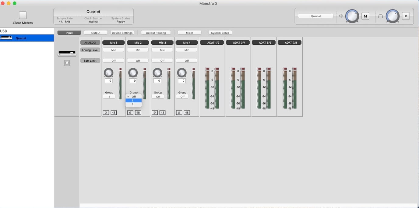What is the Group function in Apogee Maestro 2?